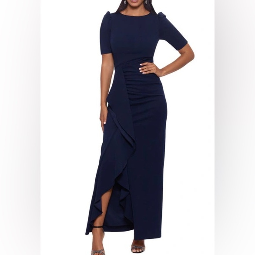 Xscape Navy Blue Maxi Dress